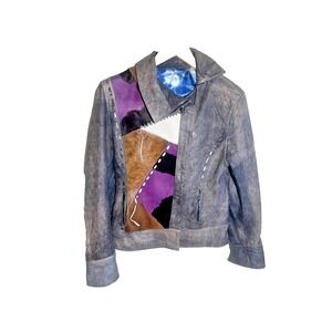 SILVANO Vintage Rare Italian Genuine Leather Women's Style Jacket Size XS Boho